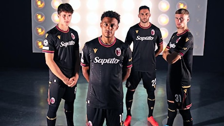 Bologna la maglia a Liverpool è total black: “Un omaggio alle notti Champions”