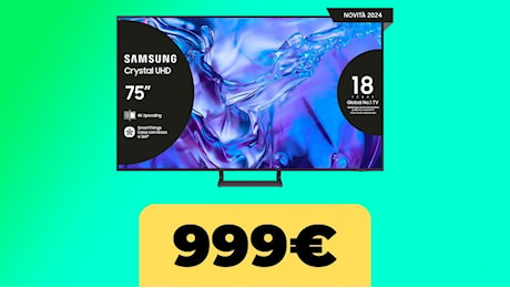 La TV 4K Samsung da 75 pollici arriva al minimo storico su Amazon Italia