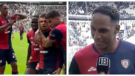 Il Cagliari pareggia e Yerri Mina fa la foto alla curva juventina: spiegato il motivo