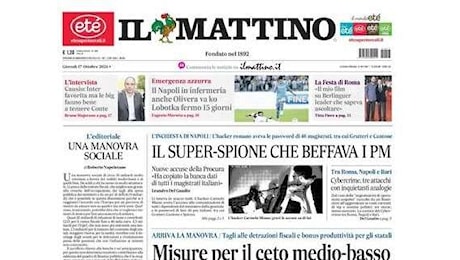 Il Mattino: In infermeria anche Olivera, va ko Lobokta: fermo 15 giorni