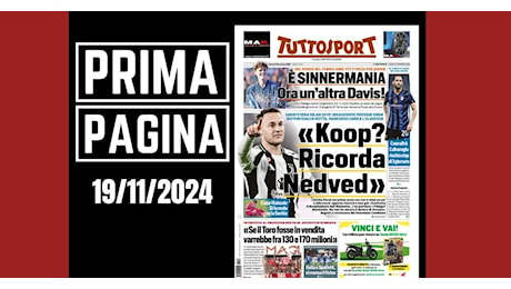 Prima pagina Tuttosport: “Juve, Marchisio: ‘Koopmeiners ricorda Nedved'”