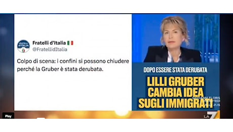 VIDEO | Lilli Gruber a Fratelli d'Italia: Come fate a sapere che mi ha derubato un immigrato?