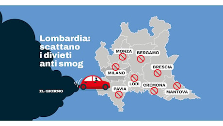 Smog Lombardia, divieti a Milano e in 7 province da domani 19 novembre: la mappa e le regole