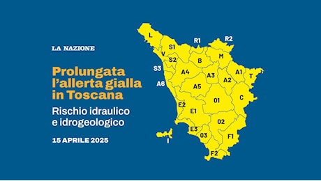 Allerta gialla prolungata in Toscana. Si aggiunge anche il rischio idraulico: le aree interessate