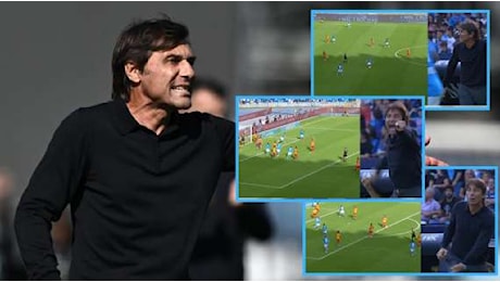 Quando Conte segna con la squadra: il gol (poi annullato) di Di Lorenzo visto dal joystick del mister