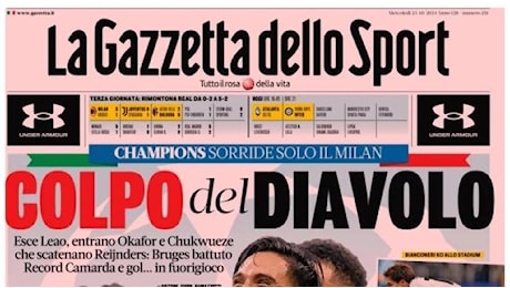 L’apertura de La Gazzetta dello Sport: “Colpo del Diavolo. Ahi Juve