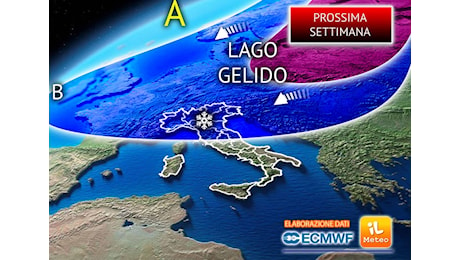 Meteo: Prossima Settimana, Neve fino in Pianura. Un 'Lago Gelido' provocherà una lunga fase fredda; Tendenza