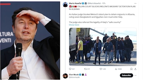 Migranti, Musk attacca: «I giudici se ne vadano». Il tweet diventa un caso (ma Salvini lo difende)