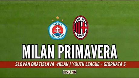 LIVE MN - Youth League, Slovan Bratislava-Milan (2-3): prima vittoria, ma che rischio