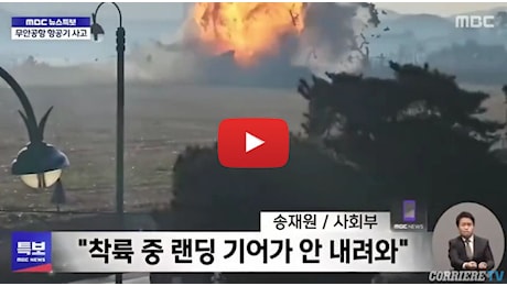 Disastro aereo in Corea del Sud: 179 morti su 181 passeggeri. Il video dello schianto