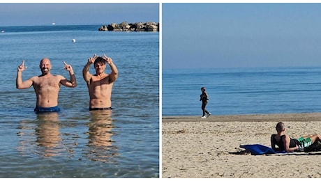 E' il primo novembre ma c'è chi fa il bagno: sul lungomare di San Benedetto passeggiata in maniche corte e shorts