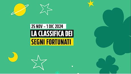 Oroscopo, la classifica dei segni più fortunati per la settimana 25 novembre al 1 dicembre 2024: Leone e Capricorno affascinanti