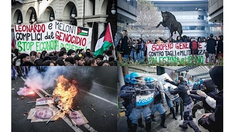 Torino, scontri alla manifestazione per lo sciopero: studenti bloccano i binari. FOTO