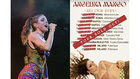 Angelina Mango annuncia il sold out di tutto il tour nei club due mesi prima dell’inizio