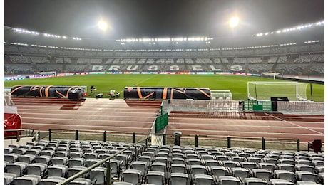 FOTO - A nord di Bruxelles la Roma va di scena all'ex Heysel: più di 1200 romanisti al seguito