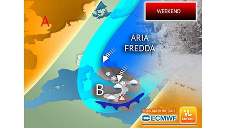 Meteo: Weekend con Ciclone colmo di Pioggia, aria Fredda e bufere nevose, i dettagli