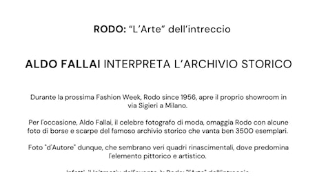 Il celebre fotografo Aldo Fallai interpreta l’archivio storico Rodo 