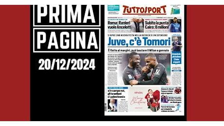 Prima pagina Tuttosport: Tomori alla Juventus? Ai margini col Milan