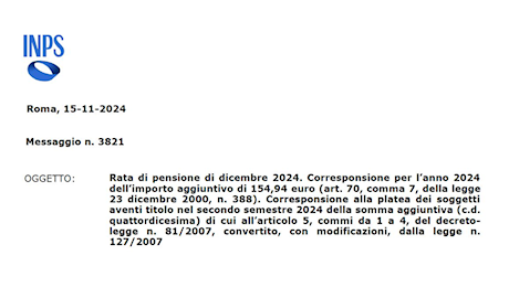 Quattordicesima pensionati INPS: a chi spetta la somma aggiuntiva?