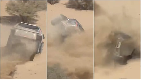 Il tremendo incidente di Loeb alla Dakar 2025: la macchina sparisce in una nuvola di sabbia