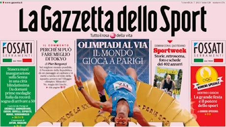 La Gazzetta dello Sport in apertura sui Giochi Olimpici: Caccia all'oro