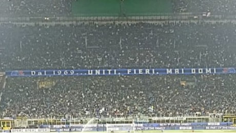 Il nuovo striscione della curva Nord Inter (dopo l’arresto dei capi ultras)