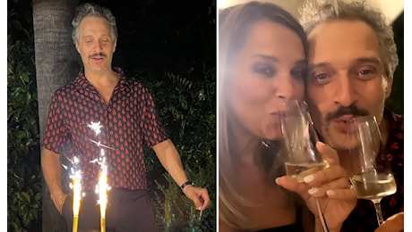 Francesca Barra e Claudio Santamaria festeggiano 7 anni di matrimonio e poi anche i 50 anni di lui: immagini della festa