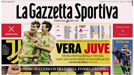 L'apertura della Gazzetta dello Sport sul successo dei rossoneri: Il Milan si tira su