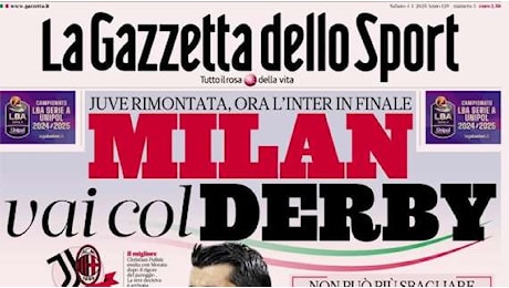 Gazzetta dello Sport: Milan, vai col derby. Conte chiede la fuga a Lukaku