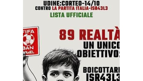 Allerta a Udine, corteo comitato per Palestina: 'Unico obiettivo boicottare Israele'